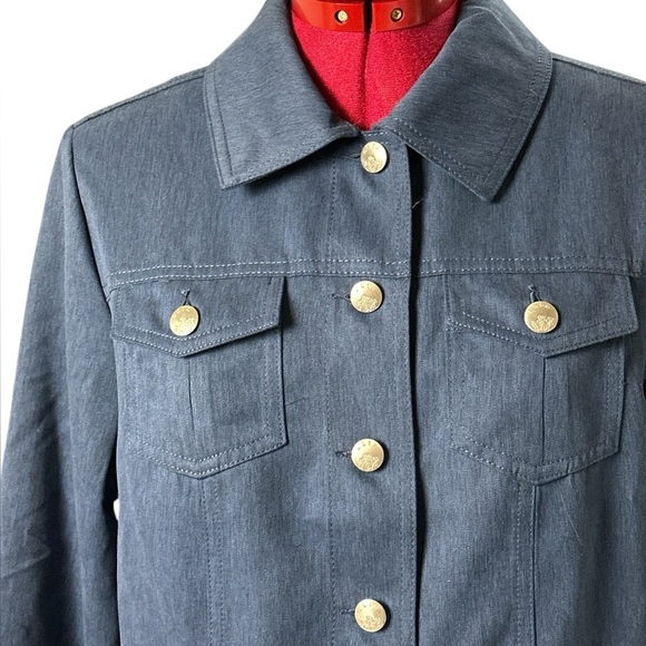 Alia NWOT petite denim look mid-weight unlined women's Jacket - Picture 2 of 6